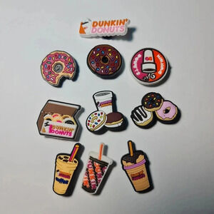 10 Dunkin Donuts Shoe Charms Silicone Lot for Crocs
